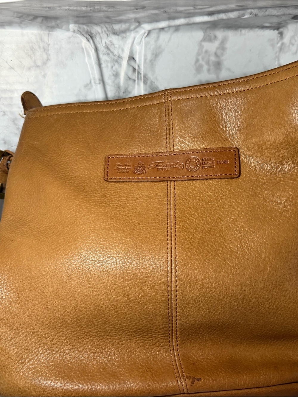 Fossil Saddle Brown Leather Shoulder Bag